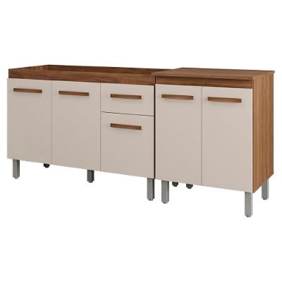 Balcão para Pia e Multiuso Anitta e Serena 5 Portas 1 Gaveta 188cm Off White Moblis Móveis