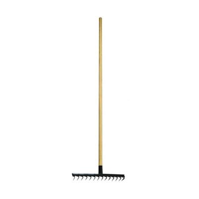 Ancinho 14 Dentes para Jardinagem em Aço Carbono Cabo de Madeira 125cm Marrom Minasul