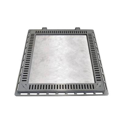 Tampa para Casa de Máquinas de Piscina Rebaixada com Grelha 80x80cm Cinza Industria São Jose