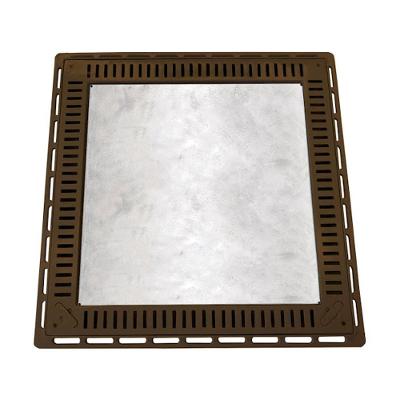 Tampa para Casa de Máquinas de Piscina Rebaixada com Grelha 80x80cm Marrom Industria São Jose