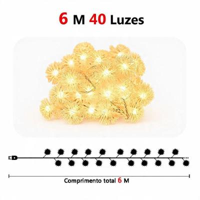 Luminária de Mesa TD133 com Cordão de Luzes LED 6m 40 Lâmpadas Decorativa Tudo em Caixa