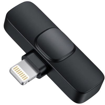 Receptor de Microfone com Plugue Lightning MDM com Botão para Entrevistas Vlogs e Lives