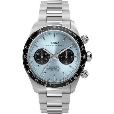 Relógio de Pulso Waterbury Heritage Cronógrafo Tw2y70500 Azul Iconnect By Timex