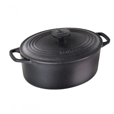 Caçarola 6264 Oval Ferro Fundido Preto 4L com Tampa e Alça Rig Fundidos