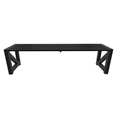 Banco Ripado BR16040PUTD para Área Externa em Alumínio Preto 160x40x40cm
