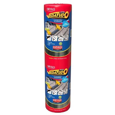 Fita de Manta Asfáltica Autoadesiva Aluminizada Drykofita FVD60 Vedatudo Prata Dryko