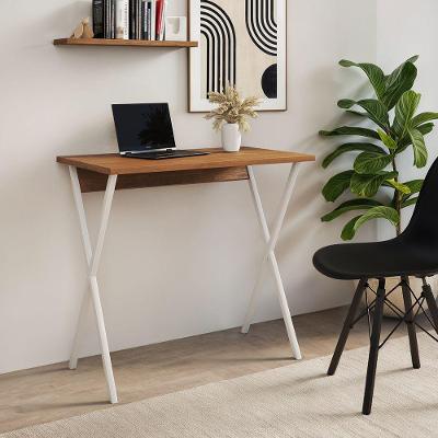 Escrivaninha X para Computador em Ferro 80cm Amêndoa UP Home