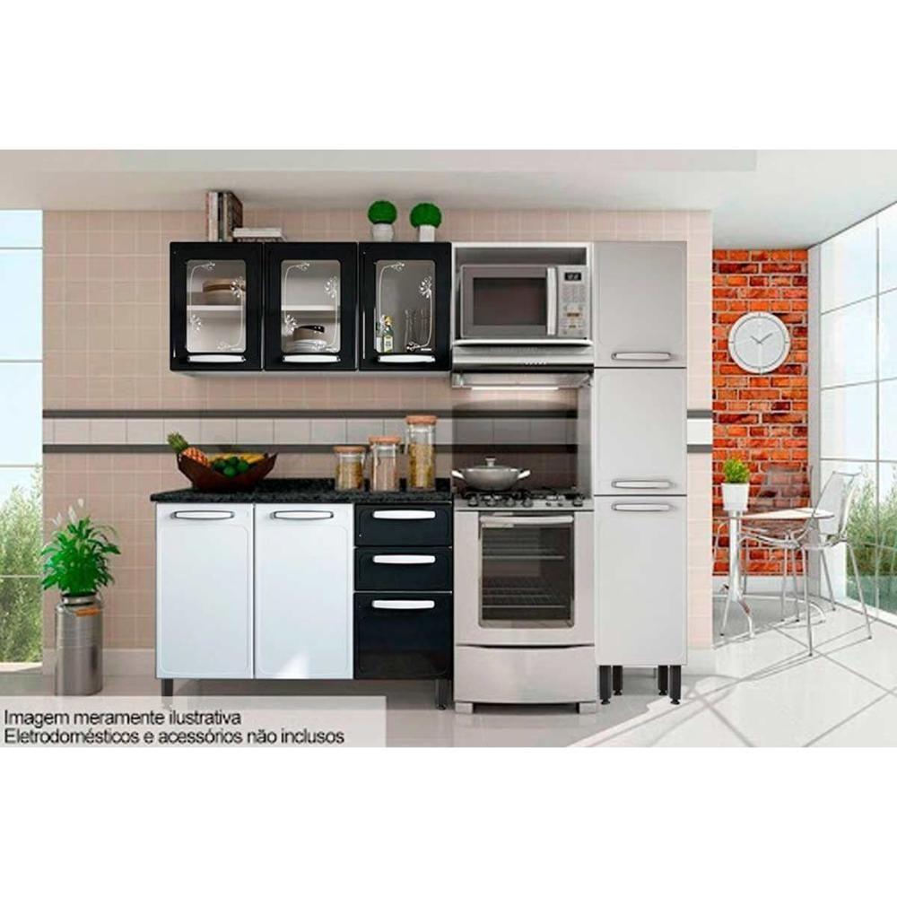 Paneleiro de Cozinha Modulado  Evidence 7030 3 Portas Branco - Bertolini - 5