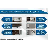 Paneleiro de Cozinha Modulado  Nox H769 c/ 2 Portas Onix/Steel - Kappesberg