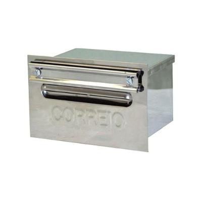 Caixa de Correio para Grade 15x21x12cm em Aço Inox Prata Metalmig