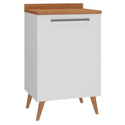 Balcão para Cozinha Favorita 1 Porta sem Gavetas MDP 59cm Branco Lacca Zanzini Móveis