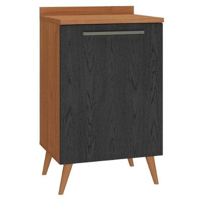 Balcão para Cozinha Favorita 1 Porta MDP 59cm Cinamomo Preto Catedral Fosco Zanzini Móveis