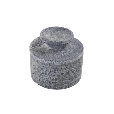 Manteigueira Francesa Af014gindsj Pedra-Sabão para Servir e Decorar Cozinha 12cm Industria São Jose