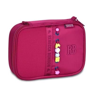 Estojo Escolar Box Pens Crinkle com Lurex OEM RB27423 para 36 Lápis 16x22x6cm Pink