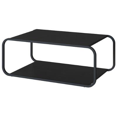 Mesa de Centro Luna Orgânica Retangular Mdp Nero 80cm Preto Artesano Móveis