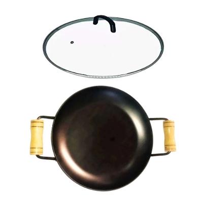 Chapa Disco de Arado DA40CM.TV-MM Aço Carbono com Tampa de Vidro e Alça de Madeira Rig Fundidos