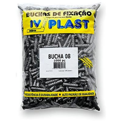 Bucha de Fixação com Aletas Anti Giro Pp S08 X 40mm Polietileno Alta Densidade 1000 Unidades