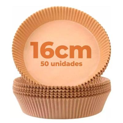 Forma Descartável para Airfryer 16cm 50 Unidades Papel Antiaderente Bege Imporiente