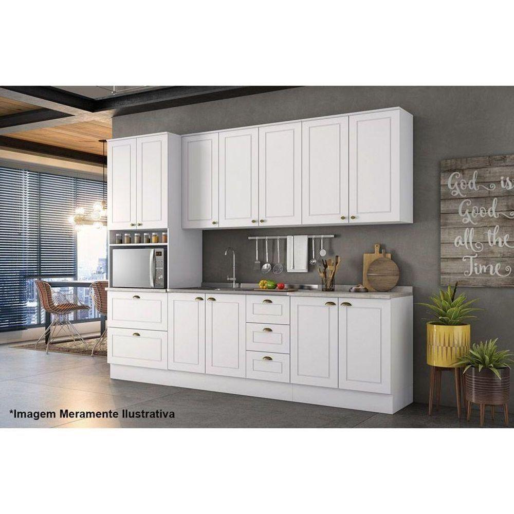 Paneleiro De Cozinha Modulado Americana 2 Portas E 2 Gavetas (1 Forno) Branco - Henn - 4