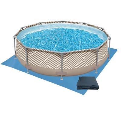 Piscina Estrutural Redonda 5200L em PVC com Capa e Forro Bege Mor