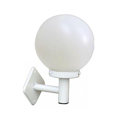 Luminária de Parede Globo Braço Reto L022OM para Jardim e Fachada Branco Ouro Minas
