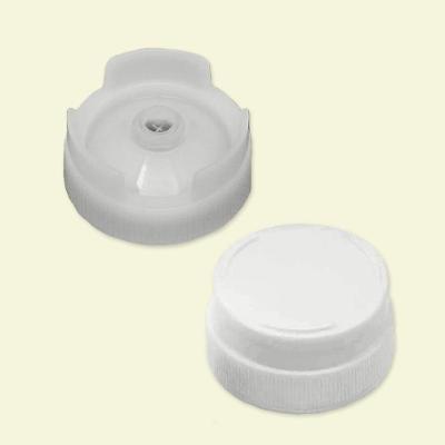 Par de Tampas Invertidas com Válvula para Bisnaga Chef Line Plástico Branco