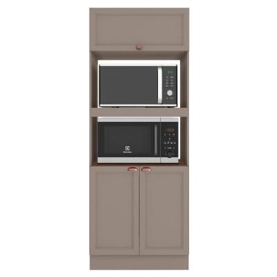 Paneleiro Torre Quente 12529P 3 Portas em MDP e MDF 70cm Cinza Poliman Móveis
