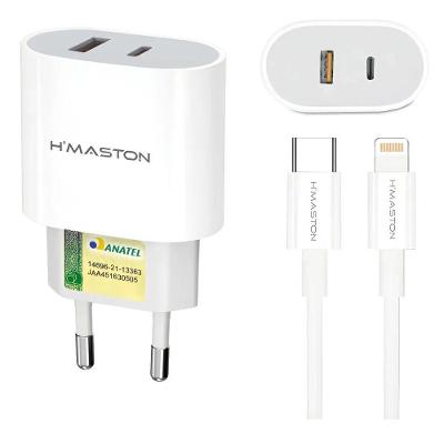 Carregador Lightning MDM 20W Usb C com Cabo Reforçado Branco 1 Unidade