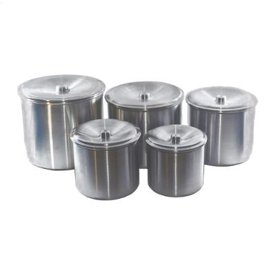 Kit Jogo Porta Mantimentos Lata Alumínio Fosco 5 Peças para Cozinha Organizada