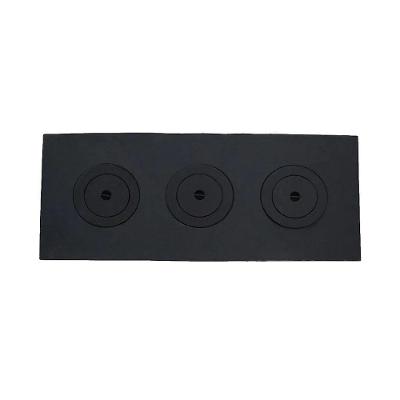 Chapa de Redução Fogão a Lenha 3 Furos 117x50cm em Ferro Preto Rig Fundidos