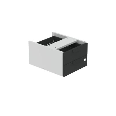 Gaveteiro Aéreo GA02G P15 2 Gavetas MDF-MDP com Trava Cinza-preto Pandin Móveis