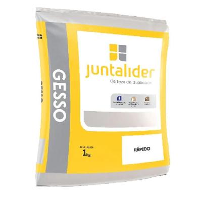 Gesso Rápido 1kg para Reparos Internos e Artesanato Branco Juntalider