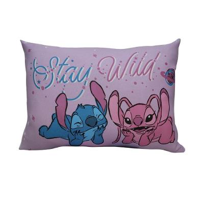 Fronha Avulsa Disney Stitch e Angel Malha 100% Algodão 48cmx68cm Branco Portallar