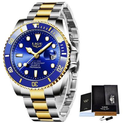 Relógio Masculino Analógico 10045 à Prova D'água Rosa Ouro Azul Lige