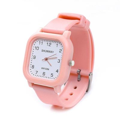 Relógio de Pulso Feminino S581-03-1 Analógico com Pulseira de Silicone Rosa Tudo em Caixa