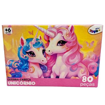 Quebra Cabeça Infantil Unicórnio 80 Peças 6390 Educativo Colorido Mini Toys