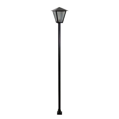 Poste e Luminária Colonial Romana de Jardim L027OM Preto 150cm Ouro Minas