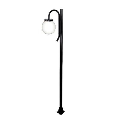 Poste Luminária para Jardim Globo P Braço Curvo Baixo 300cm Preto Ouro Minas