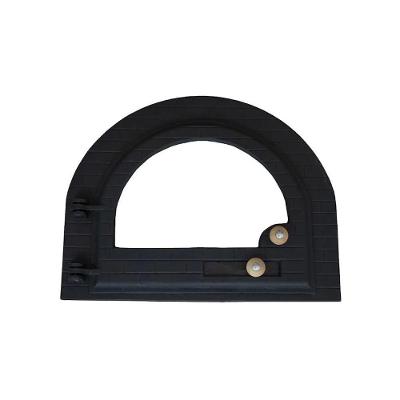 Porta para Forno a Lenha Igloo 52x42cm em Ferro e Vidro Preto Rig Fundidos