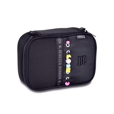 Estojo Escolar OEM RB27423 Crinkle com Lurex para 36 Lápis com 2 Divisórias Preto