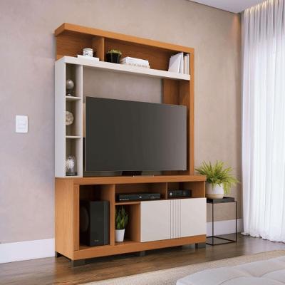 Estante Home para Tv Idris 2 Portas 2 Prateleiras Mdp Mdf 136cm Freijo Off White Matte Casah