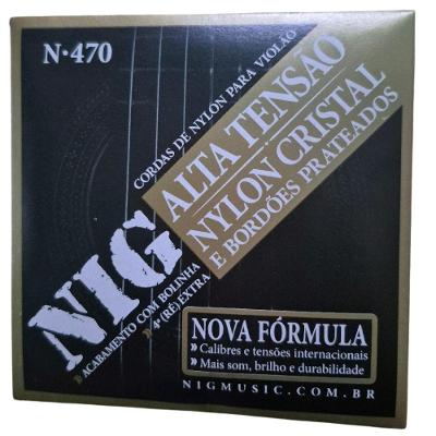 Encordoamento para Violão Nylon N470 Alta Tensão com Bolinha Cordas Rouxinol