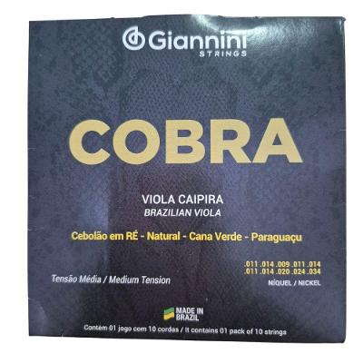 Encordoamento para Viola Caipira Cobra Níquel Gesvnm Som Definido Giannini