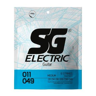 Encordoamento para Guitarra 011-049 Níquel Medium com Aço Niquelado Borlen Brasil