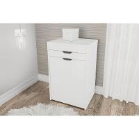 Penteadeira Camarim Juvenil PE-2007 c/ 1 Gaveta e Puff Branco - Tecno Mobili