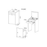Penteadeira Camarim Juvenil PE-2007 c/ 1 Gaveta e Puff Branco - Tecno Mobili - 5