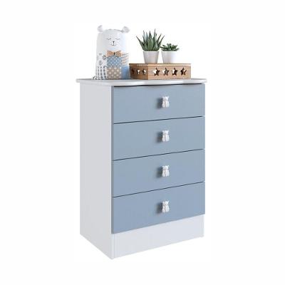 Conjunto Quarto de Bebê Docinho 3 Portas 4 Gavetas MDP 15mm Azul Percasa Móveis