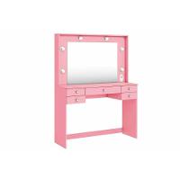 Penteadeira Camarim Juvenil MSM 433 c/ 5 Gavetas e Espelho Rosa - Movelbento - 1