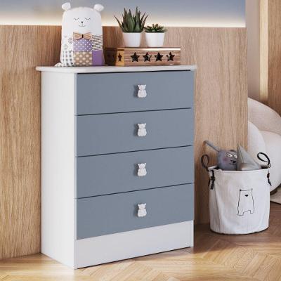 Conjunto Quarto de Bebê Arco-íris Azul 3 Portas 6 Gavetas em MDP Percasa Móveis