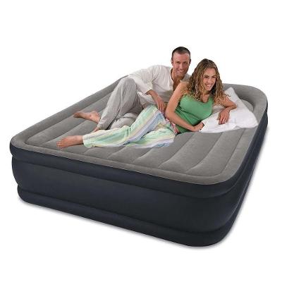 Colchão Inflável Casal Dura Beam Queen Raised com Bomba Elétrica Cinza Intex